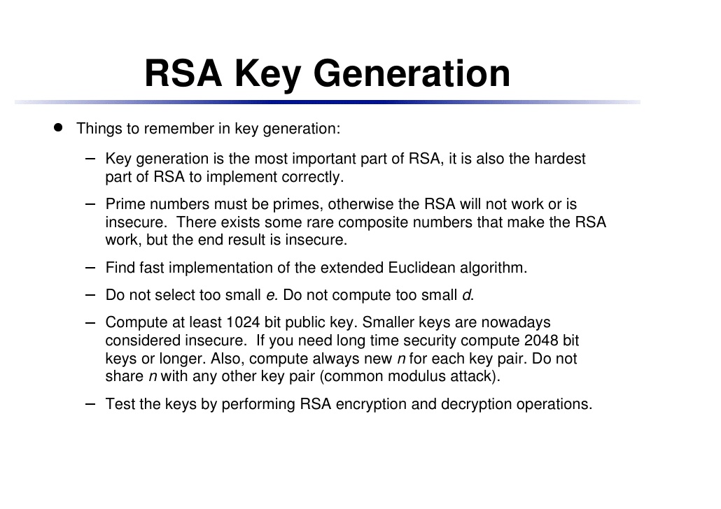 How Rsa Key Generation Exponent Secret